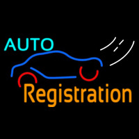 Auto Registration Neonskylt