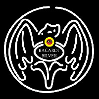 Bacardi Silver Bat Rum Sign Neonskylt