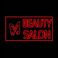 Beauty Salon With Butterfly Log Neonskylt