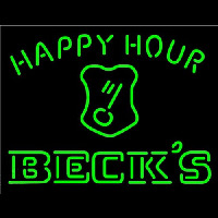 Beck Key Logo Happy Hour Beer Neonskylt