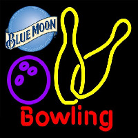 Blue Moon Bowling Yellow 16 16 Beer Sign Neonskylt