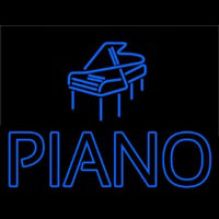 Blue Piano With Logo Neonskylt