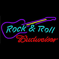 Budweiser Rock N Roll Guitar Beer Sign Neonskylt