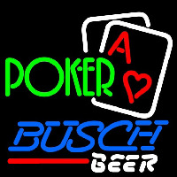 Busch Green Poker Beer Sign Neonskylt