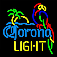 Corona Light Parrot With Palm Beer Sign Neonskylt