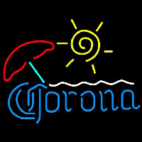 Corona Umbrella with Sun Beer Sign Neonskylt