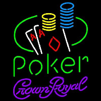 Crown Royal Poker Ace Coin Table Beer Sign Neonskylt