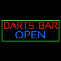 Dart Bar Open With Green Border Neonskylt