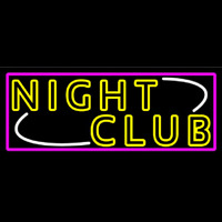 Double Stroke Yellow Night Club Pink Border Neonskylt