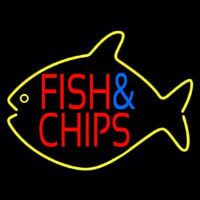 Fish And Chips Inside Fish Neonskylt