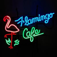 Flamingo Cafe Butik Neonskylt