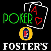 Fosters Green Poker Beer Sign Neonskylt
