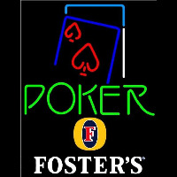 Fosters Green Poker Red Heart Beer Sign Neonskylt