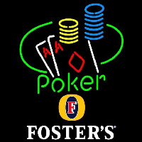 Fosters Poker Ace Coin Table Beer Sign Neonskylt