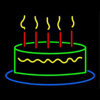 Happy Birthday Cake Neonskylt