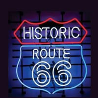 Historic Route 66 Butik Öppet Neonskylt