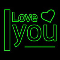 I Love You Green Neonskylt