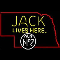 Jack Daniels Jack Lives Here Nebraska Whiskey Neonskylt