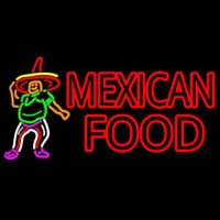 Mexican Food Man Logo Neonskylt