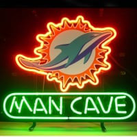 Miami Dolphin Man Cave Butik Öppet Neonskylt