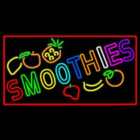 Multi Colored Double Stroke Smoothies Neonskylt
