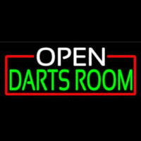 Open Darts Room With Red Border Neonskylt