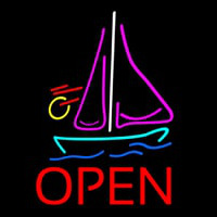 Open Sailboat Neonskylt