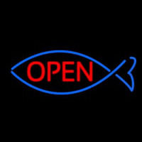 Open With Fish Neonskylt