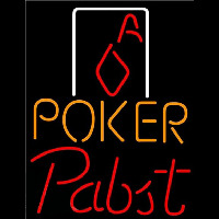 Pabst Poker Squver Ace Beer Sign Neonskylt