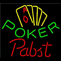Pabst Poker Yellow Beer Sign Neonskylt