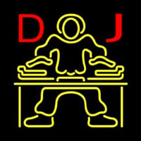 Red DJ Disc Jockey Music Neonskylt