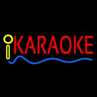 Red Karaoke Blue Line Neonskylt