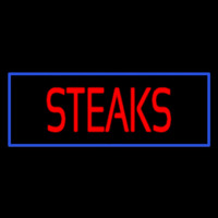 Red Steaks With Blue Border Neonskylt
