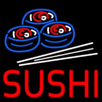 Red Sushi With Sushi Logo Neonskylt