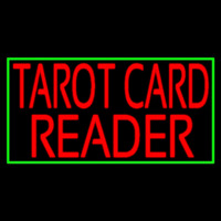 Red Tarot Card Reader Green Border Neonskylt