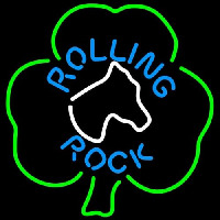 Rolling Rock Horsehead Shamrock Neonskylt