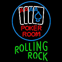 Rolling Rock Poker Room Beer Sign Neonskylt