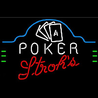 Strohs Poker Ace Cards Beer Sign Neonskylt