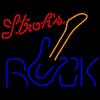 Strohs Rock Guitar Beer Sign Neonskylt