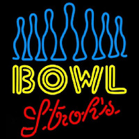 Strohs Ten Pin Bowling Beer Sign Neonskylt