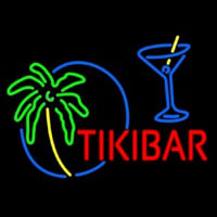 Tiki Bar With Wine Glass Neonskylt