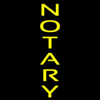 Vertical Yellow Notary Neonskylt