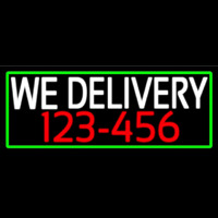 We Deliver Number With Green Border Neonskylt
