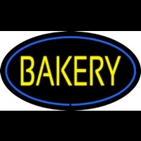 Yellow Bakery Oval Blue Neonskylt