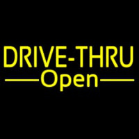 Yellow Drive Thru Open Neonskylt