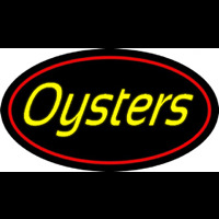 Yellow Oysters Red Oval Neonskylt