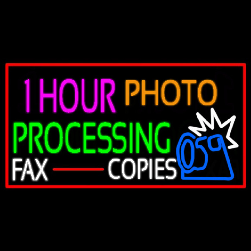 1 Hour Photo Processing Neonskylt