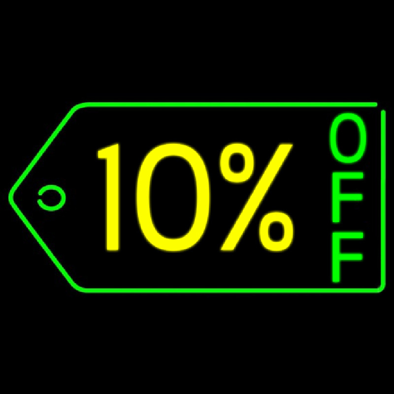 10 Percent Off Neonskylt