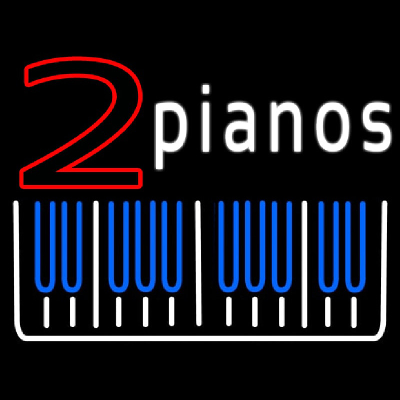 2 Pianos Neonskylt