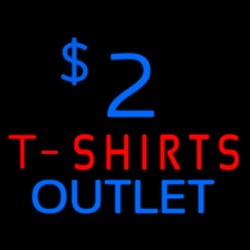 2 T Shirt Outlet Neonskylt